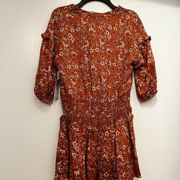 Jessica Simpson NWT Girl's Rust Floral Elastic Waist Blouse (nwt / L (10) - Picture 1 of 16